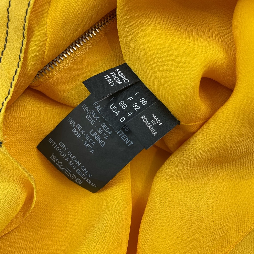 DEREK LAM • Yellow Silk Ruffle Button-Strap Tank Top, 0 - Picture 10 of 13
